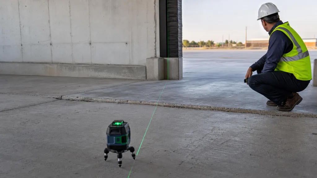Amarillo loading dock slab inspected with a laser level before business hours