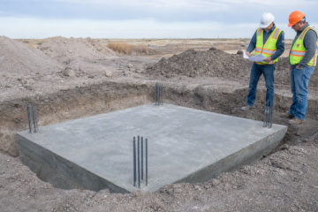 Amarillo concrete footing excavation inspected for alignment and soil support