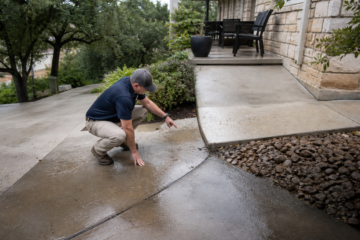 Palisades and Rockwell Place Texas outdoor concrete drainage inspection